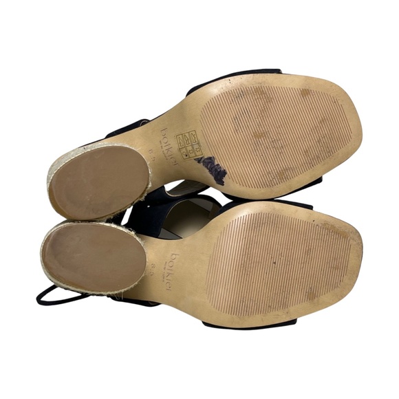 Botkier Alexia Size 8.5 Black Suede Leather Block Heel T-Strap Sandals Shoes - Picture 9 of 11